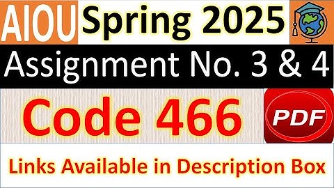 AIOU Code 466 Solved Assignment No.3 & 4 Spring 2025 || Subject: History of Libraries with Reference
