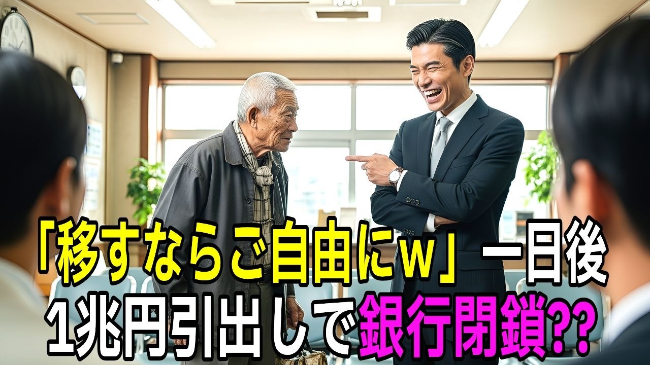 「他行へ移す？ご自由にどうぞｗ」と侮辱された老人。「本当に後悔しませんね？」1兆円が引き出され、銀行閉鎖へ…。【感動する話】【朗読】