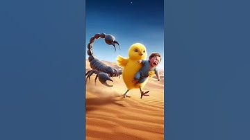 Chick 🐥 saves the child from a crab 🦀