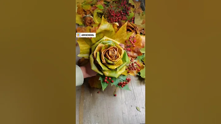 How to Make Rose from Autumn Leaves 🌹🍁 | Beautiful Handmade Nature Art #shorts #diy #craft #art