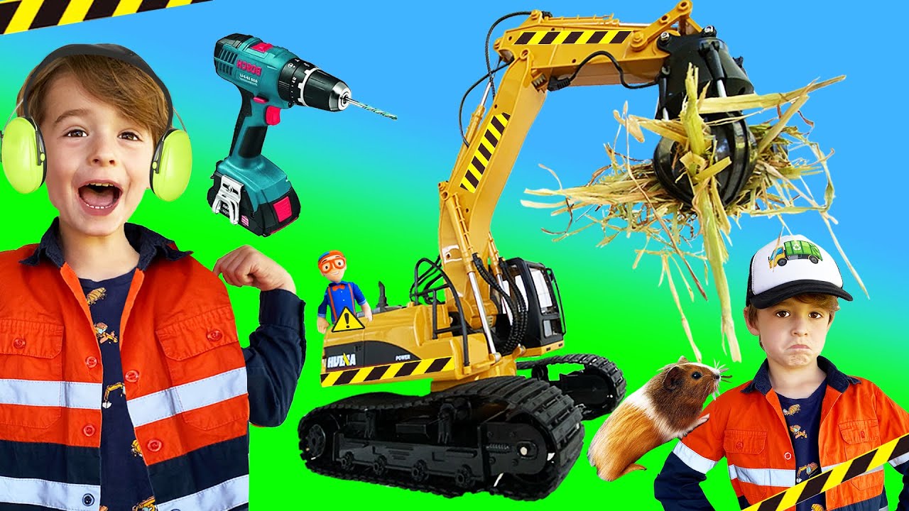 Excavator Trucks for Blippi Kids Learn Tools and Construction
