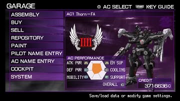 Armored Core Silent Line Portable Javelin DLC Lab 8 and 9 AI Arena Run