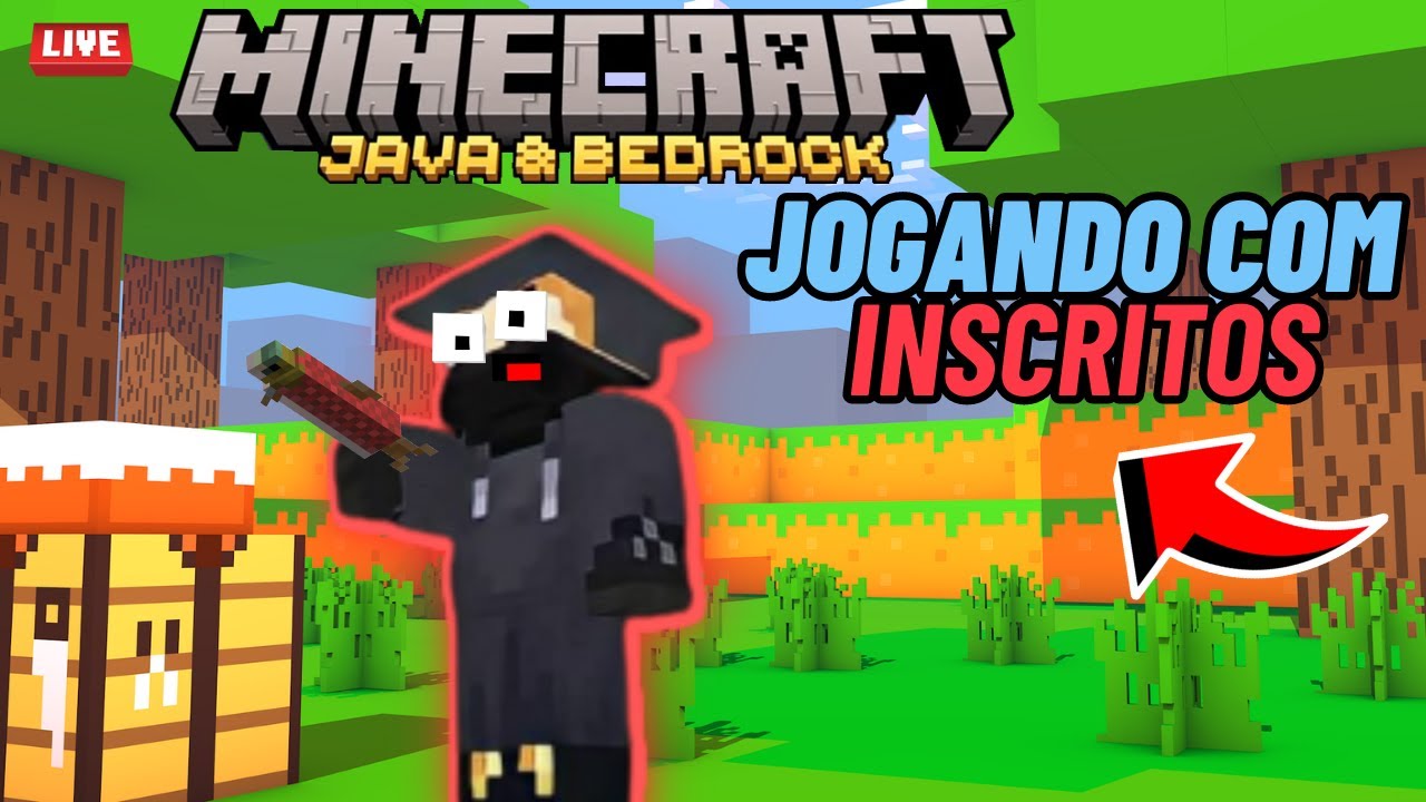 ao vivo minecraft survival com inscritos no servidor JAVA/BEDROCK - YouTube