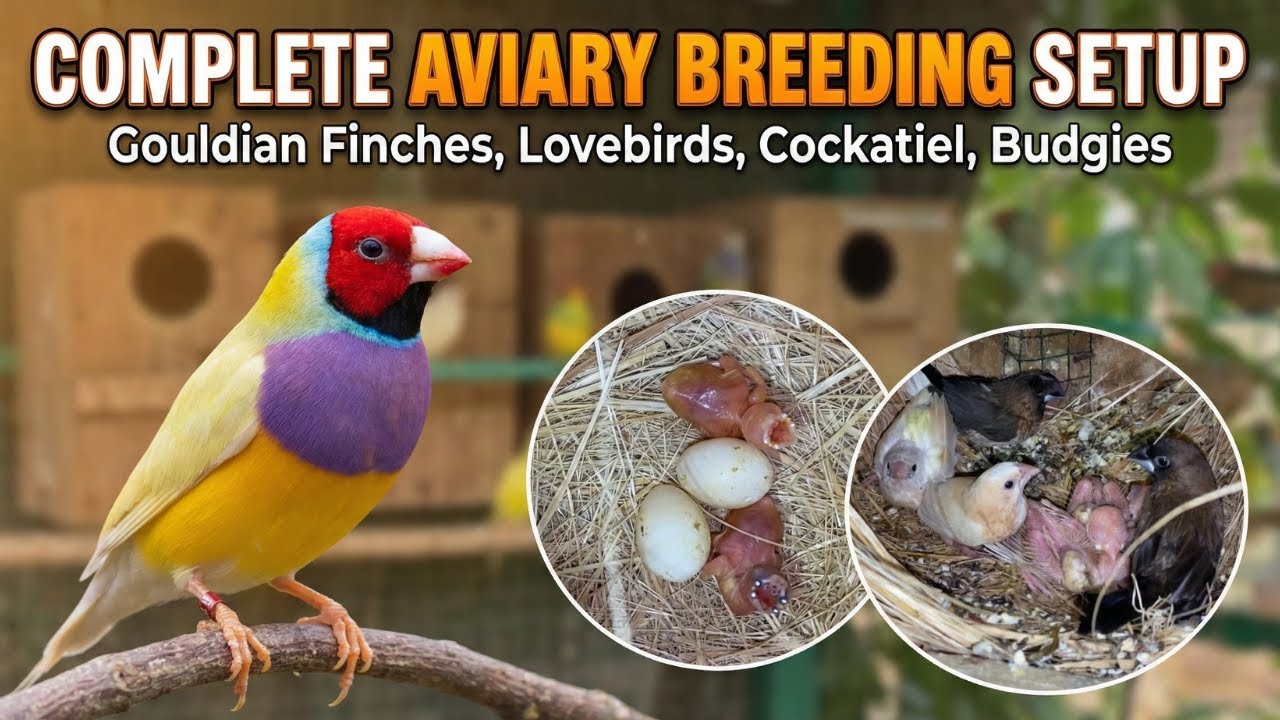 Complete Aviary Breeding Setup | Gouldian Finches, Lovebirds, Cockatiel, Budgies