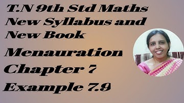T.N. 9th Std Maths  Example 7.9 | Mensuration |