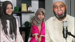 Zain Bhikha listens to Maryam and Fatima singing of his song 