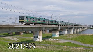 東海道線  下り普通列車  E231系10両  相模川通過_3