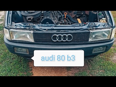 audi 80 b3 замена и установка переднего бампера с противотуманками!