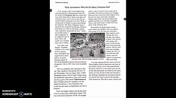 Jamestown DBQ Background Essay