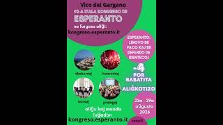 – 4  aliĝo al 92-a Itala Kongreso de Esperanto