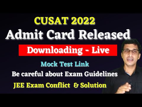 CUSAT admit card 2022, CUSAT CAT 2022, CUSAT 2022 Admit card Downloading Live demo, CUSAT UGCAT 2022
