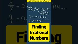 How to find irrational numbers | shorts | youtube shorts | shorts youtubeshorts maths