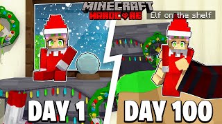 I Survived 100 DAYS as an ELF ON THE SHELF in Minecraft