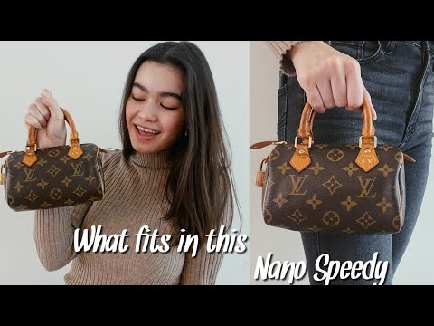Louis Vuitton Nano Speedy Review + What it looks like + What Fits Inside! - YouTube