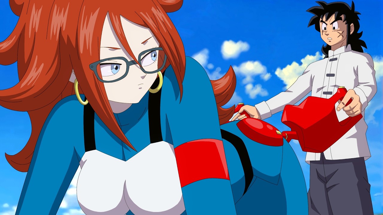 Yamcha accidentally falls on top of Android 21 and falls in love