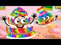 Dreamy Rainbow M&amp;M's Layer Cake 🍫 Satisfying ASMR Baking ✨ Cute Cake Corner