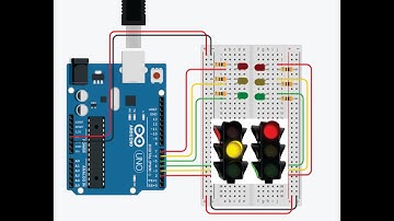 Semáforo 2 fases Arduíno Tinkercad