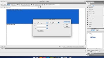 Dreamweaver - Creating and inserting Div Tags