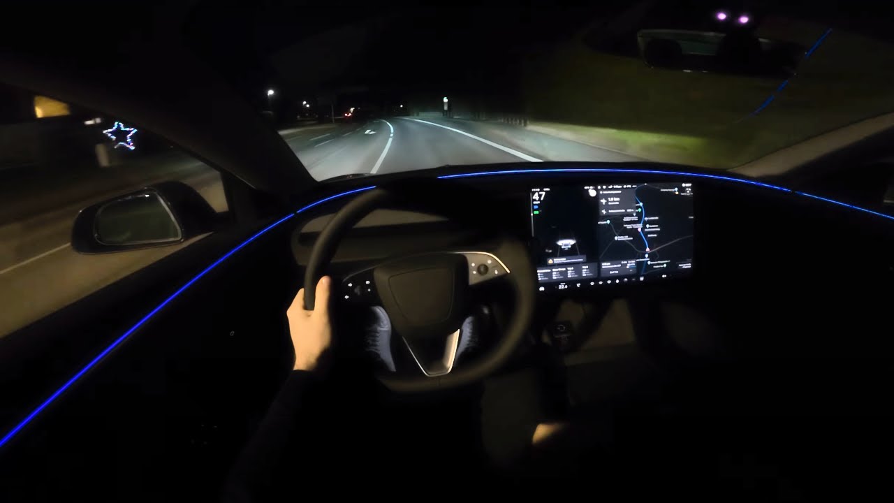 NEW Tesla Model 3 Long Range RWD 2025 Night Drive Sound