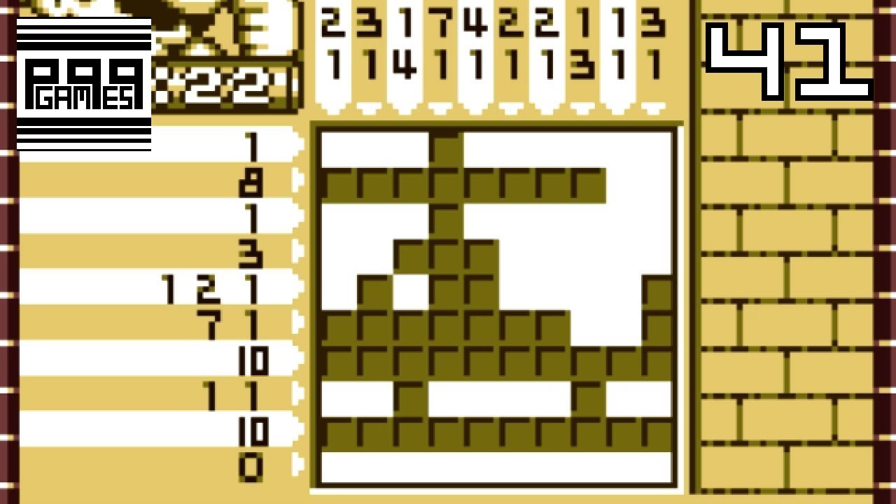 (41 / 193) Mario's Picross [GameBoy] [No Hints] : Easy Picross 6A (Choplifter)