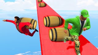 EXTREME DONKEY KONG BARREL DODGE CHALLENGE! (GTA 5 Funny Moments)