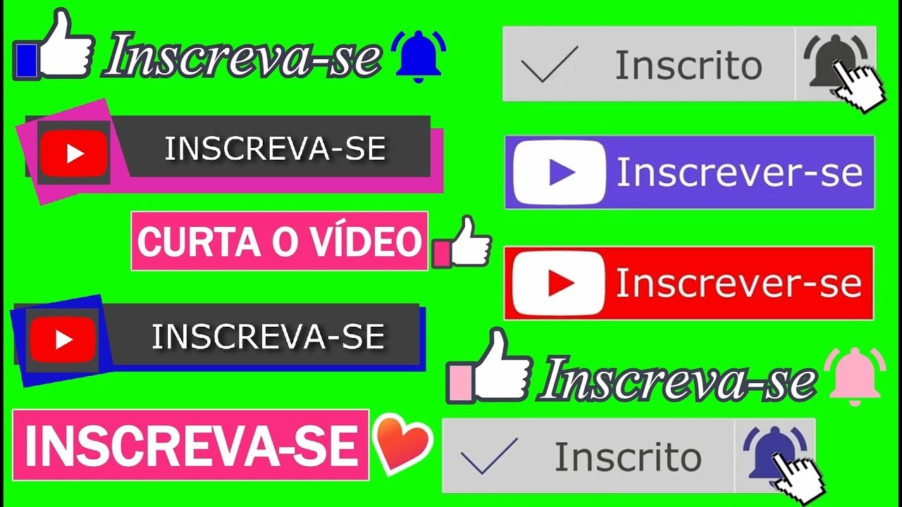 Green Screen Inscreva-se [Curta o Vídeo, Inscreva-se no Canal e Ative as  Notificações] Chroma Key