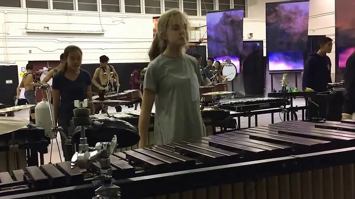 Percussion practice. Close up of Jessica on marimba.