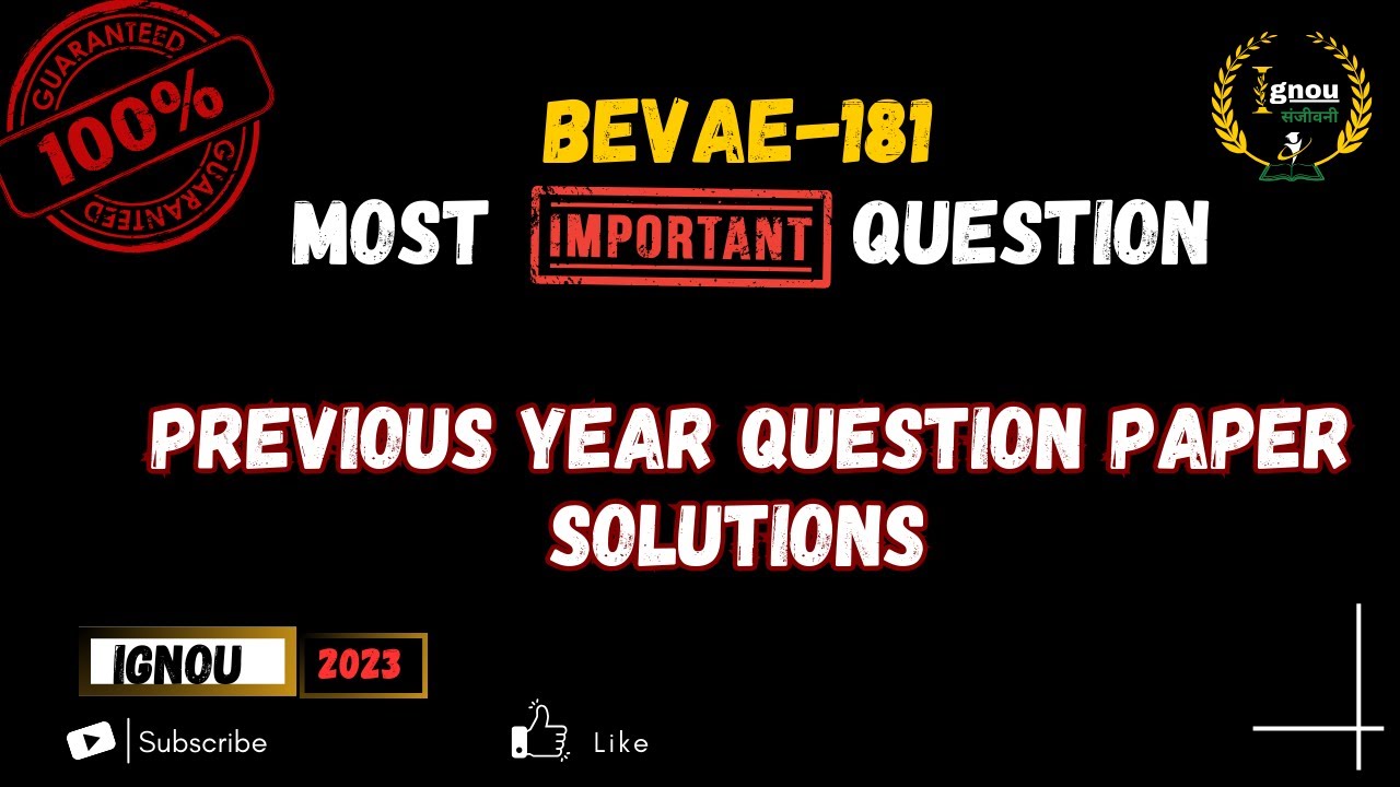 BEVAE 181 previous year question paper | BEVAE 181 Important Questions ...