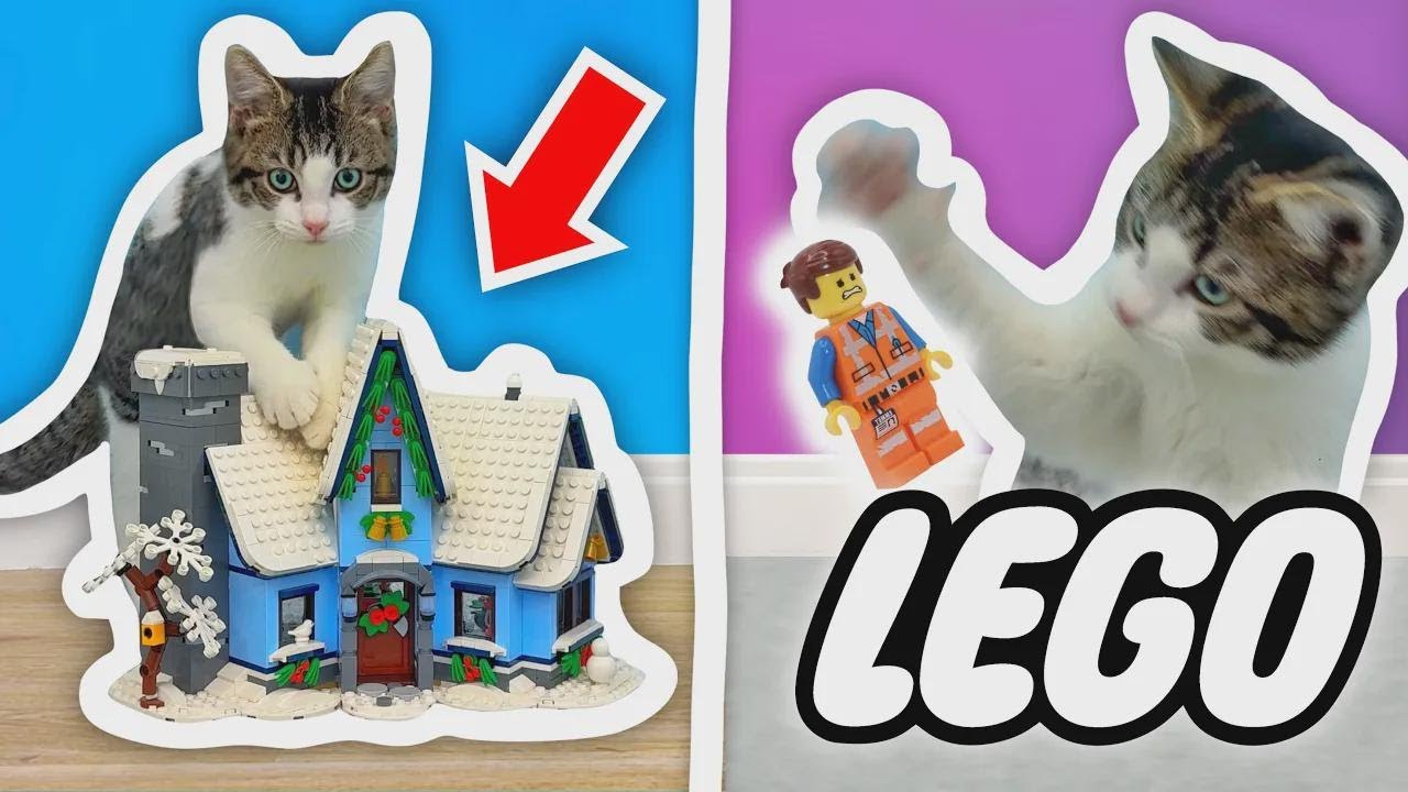 Gattino scatenato devasta un villaggio di LEGO!