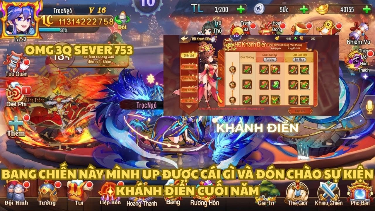 OMG 3Q 753 ĂN SỰ KIỆN KHÁNH ĐIỂN VÀ BANG CHIẾN NGÀY 1 NGÀY 2 UP NHỮNG GÌ ĐỂ TĂNG LỰC CHIẾN