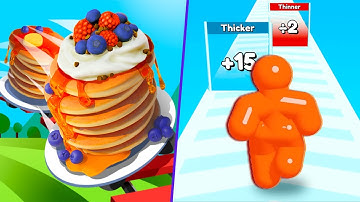 Pancake Run vs Tall Man Run Gameplay Walkthrough Android, iOS MAX LEVEL