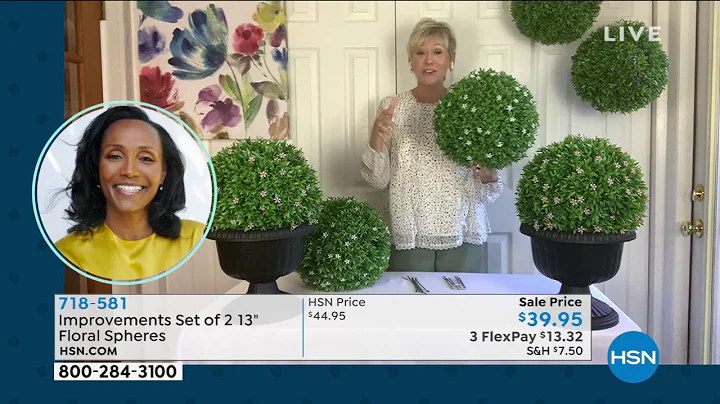 Improvements Set of 2 13" Floral Spheres