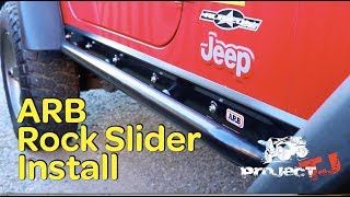 JEEP ARB ROCK SLIDER INSTALL - Project TJ - Episode 15 Rock Slider Installation Tj Jeep Wrangler Diy