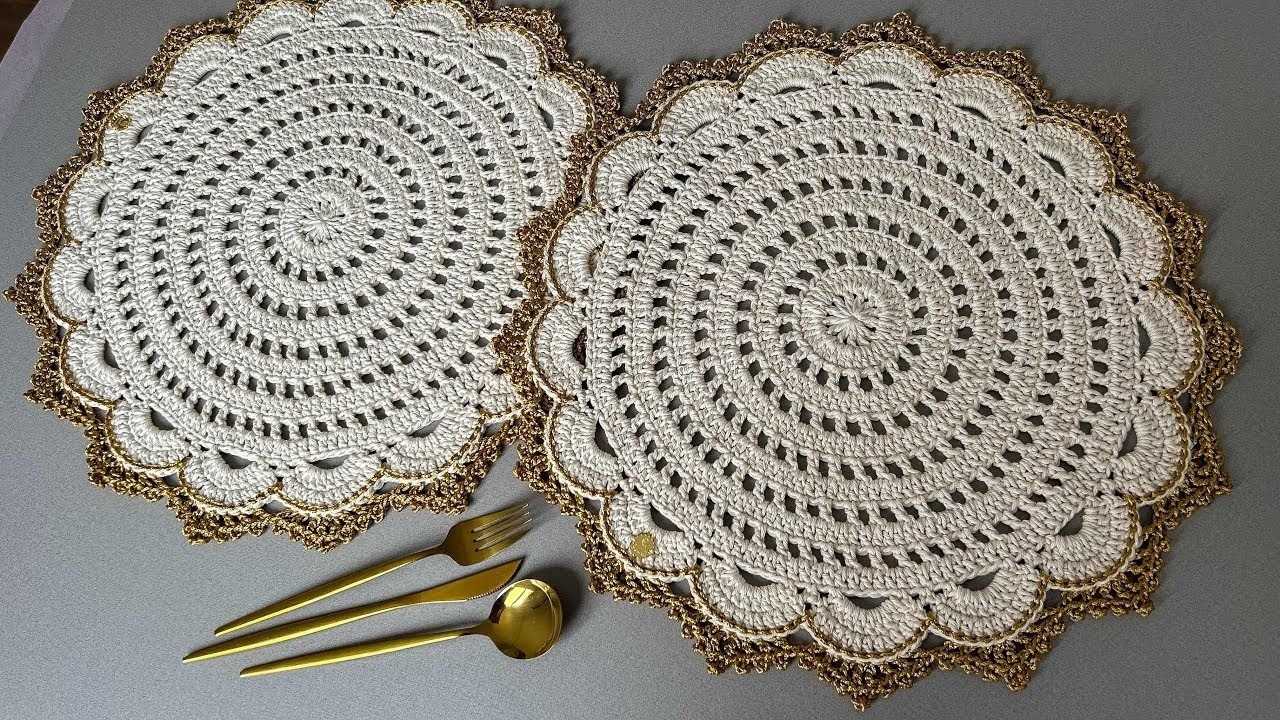 Sousplat de crochê lovely luxo passo a passo / Sousplat Glamour de crochê / Americano de crochê