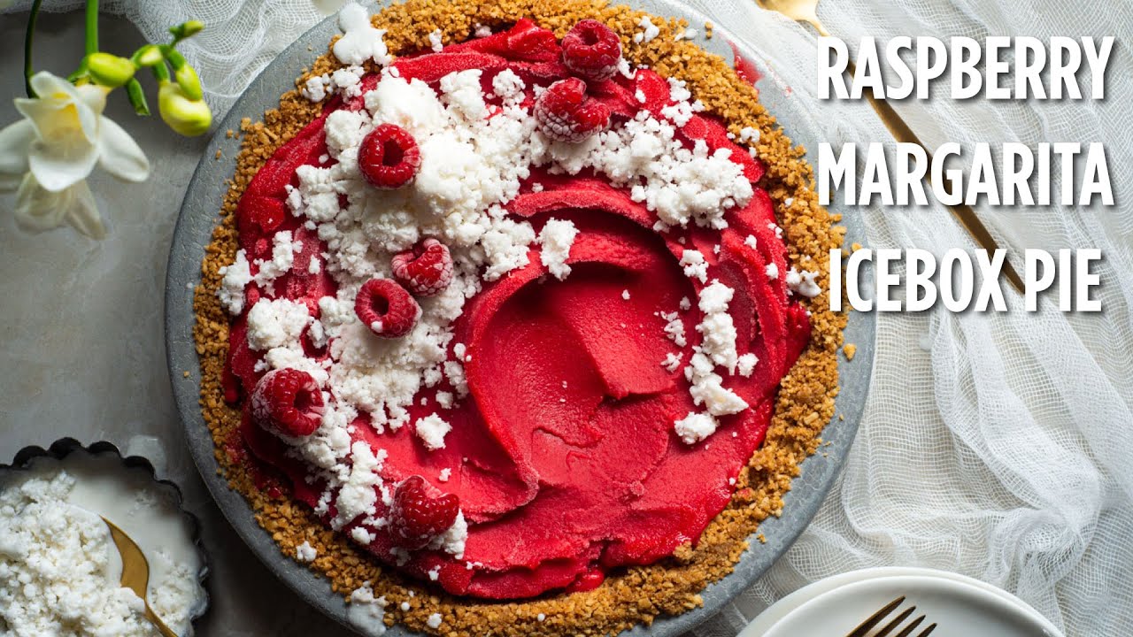 Raspberry Margarita Icebox Pie with Coconut Granita YouTube