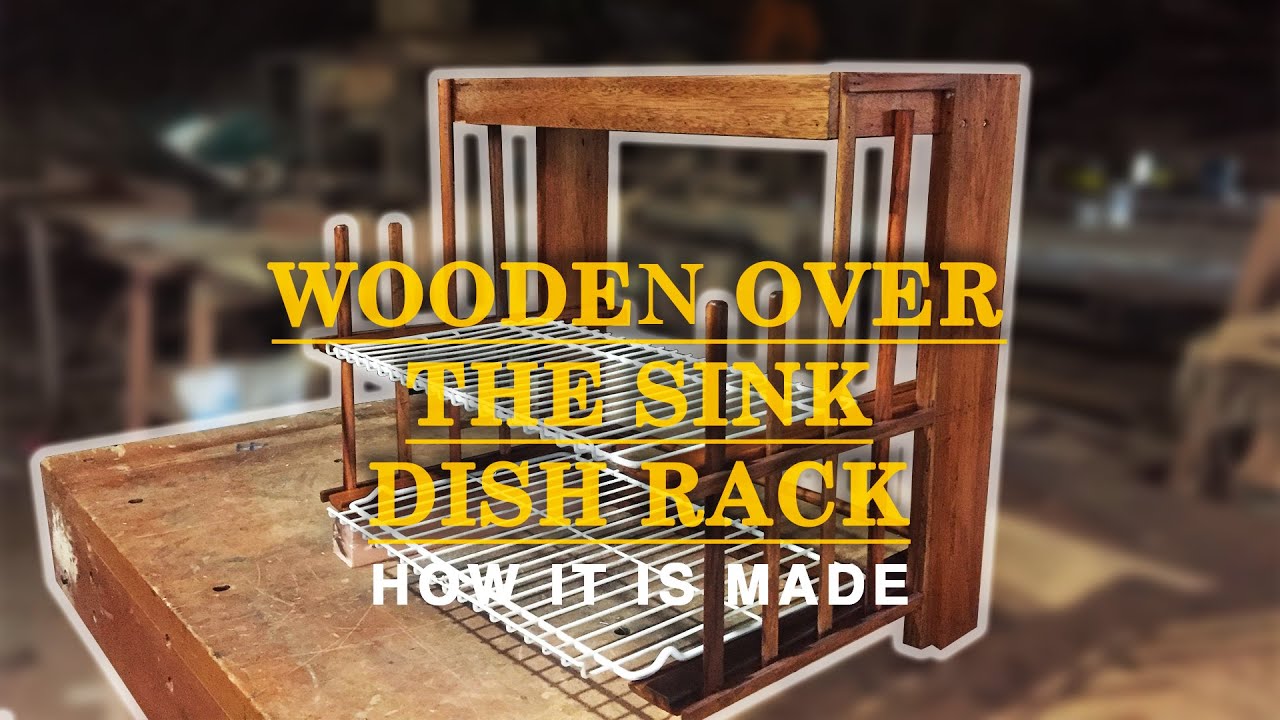DIY Over-the-Sink Pine Shelf & Self-Draining Dish Rack 