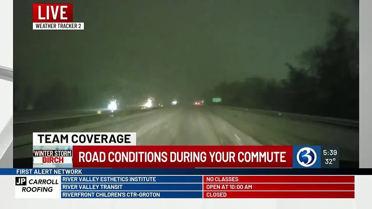 VIDEO: Road conditions deteriorate in southeastern CT - YouTube