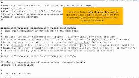 joomla PHP htaccess cpanel