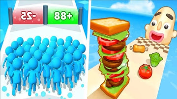 Count Master 3D Vs Sandwich Runner - All Level Gameplay Android iOS - New Update