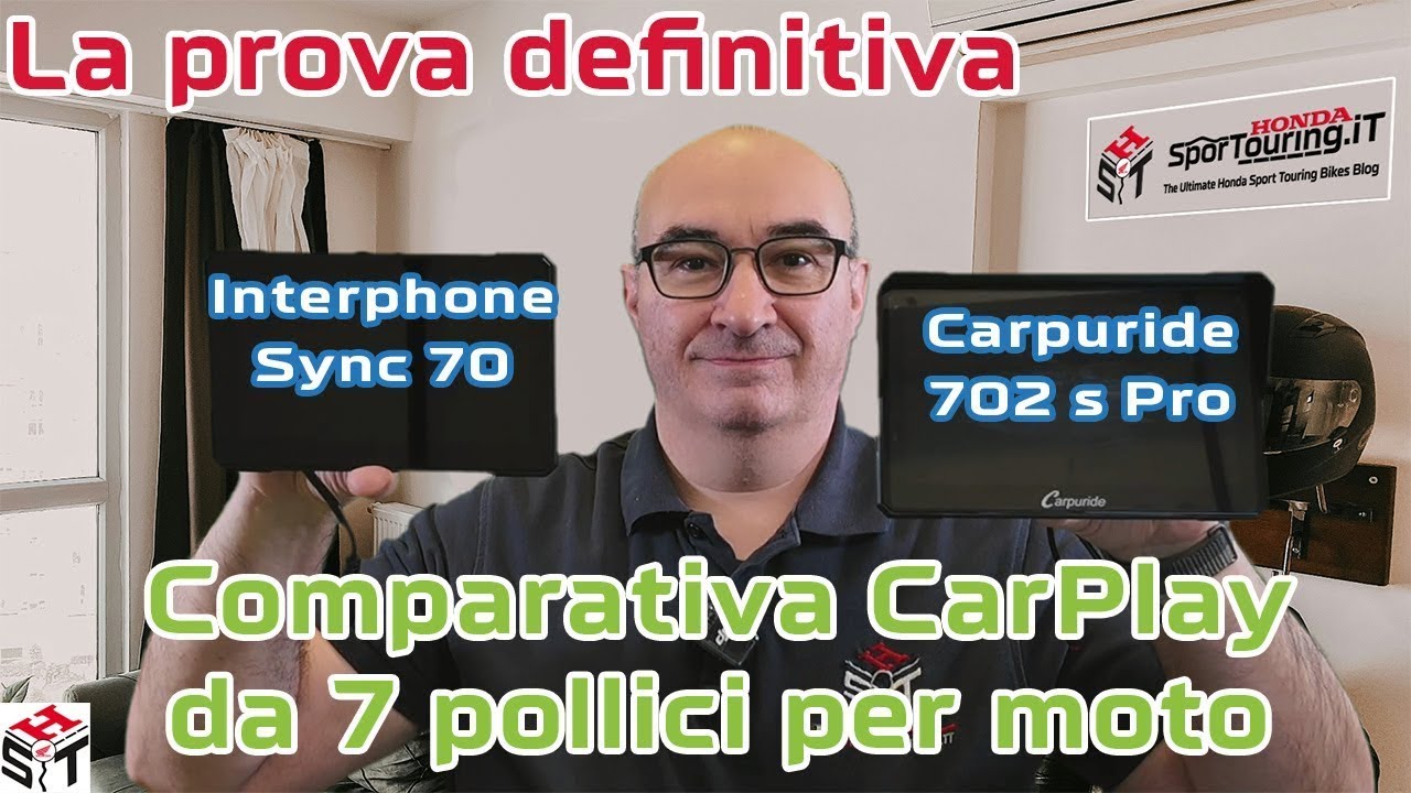 Carpuride 702S Pro vs Interphone Sync 70: comparativa dei CarPlay da 7 pollici per moto.