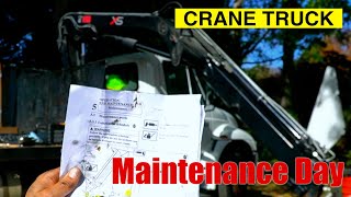Crane truck grease maintenance - HIAB 099 knuckle boom - Asheville NC
