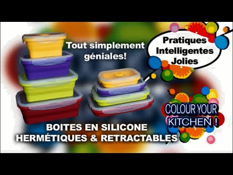 Lot de 4 boîtes de conservation assorties hermétiques et rétractables