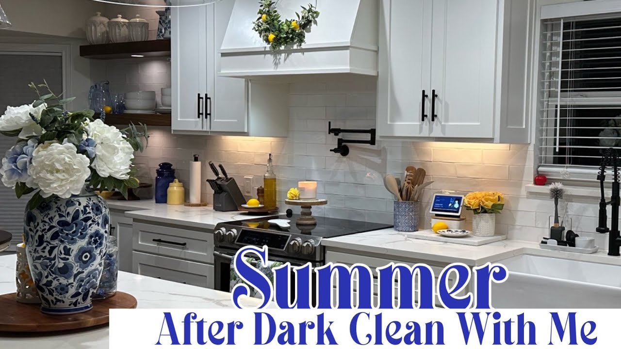 2023 SUMMER AFTER DARK KITCHEN CLEAN WITH ME|@Mrs.Jessi