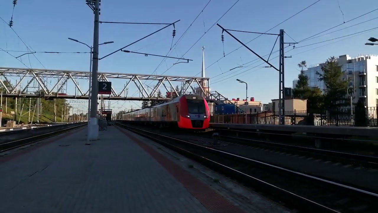 ЭС1П-....Ласточка улетела в Санкт-Петербург. Отправление со станции ...