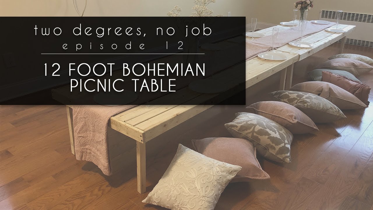 12 FOOT BOHEMIAN PICNIC TABLE// DIY From My DMs | Two Degrees, No Job | EP.  12 - YouTube