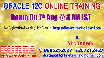 ORACLE 12C Online Training in DURGASOFT
