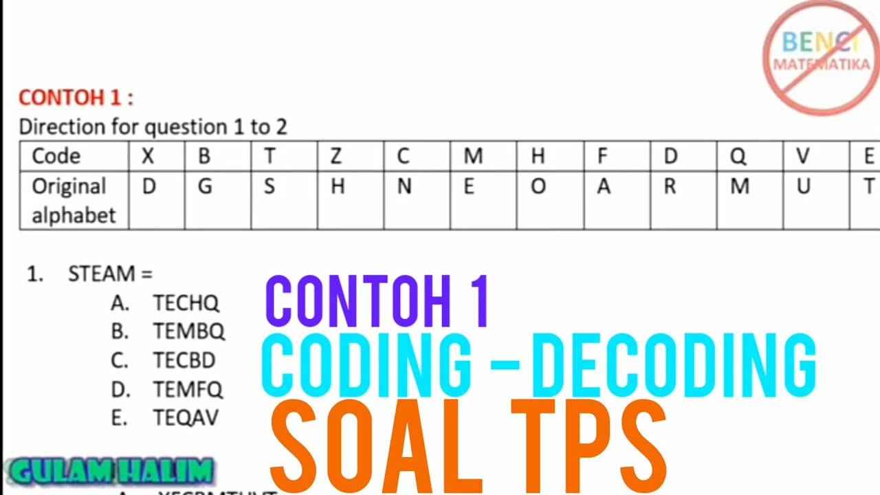 Coding Decoding 1 Materi TPS - YouTube