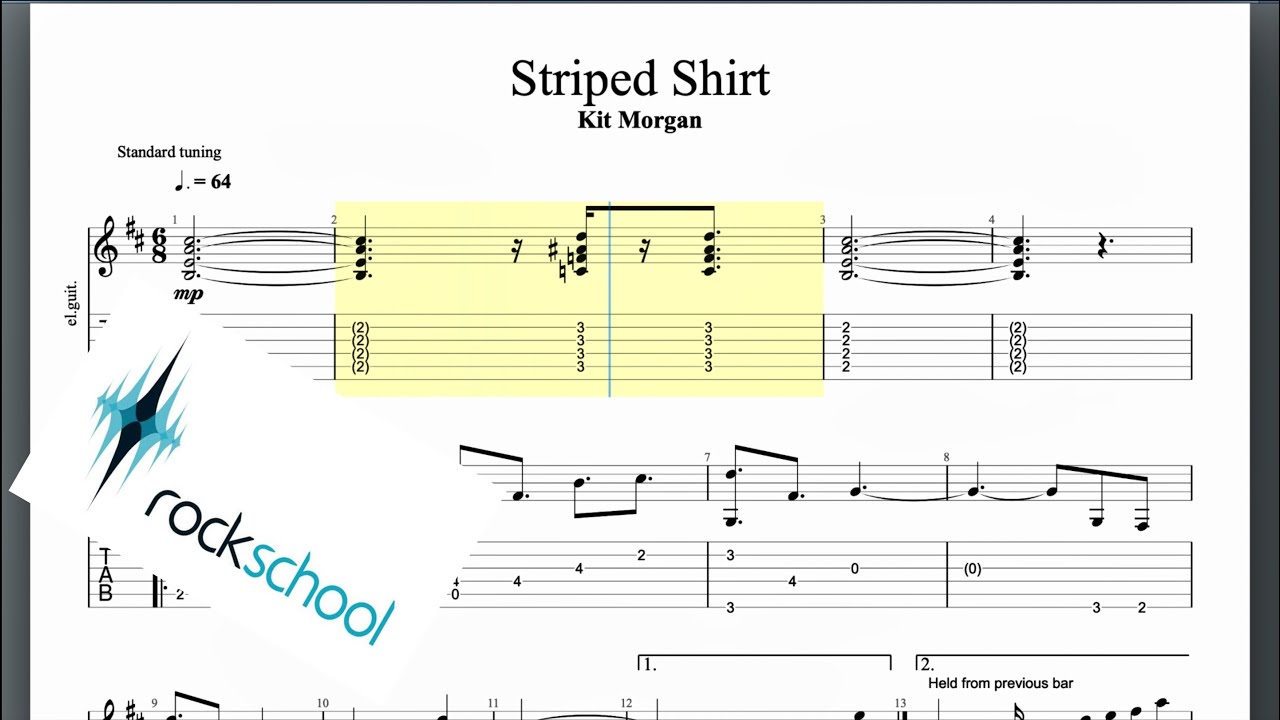 Striped Shirt Rockschool Grade 6 Guitar
