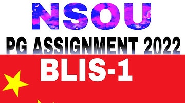 BLIS-1 Assignment 2022-23 nsou all questions answer pdf