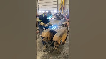 Working on a CAT D10T roller frame as part of our rebuild process. #heavyequipment #welding